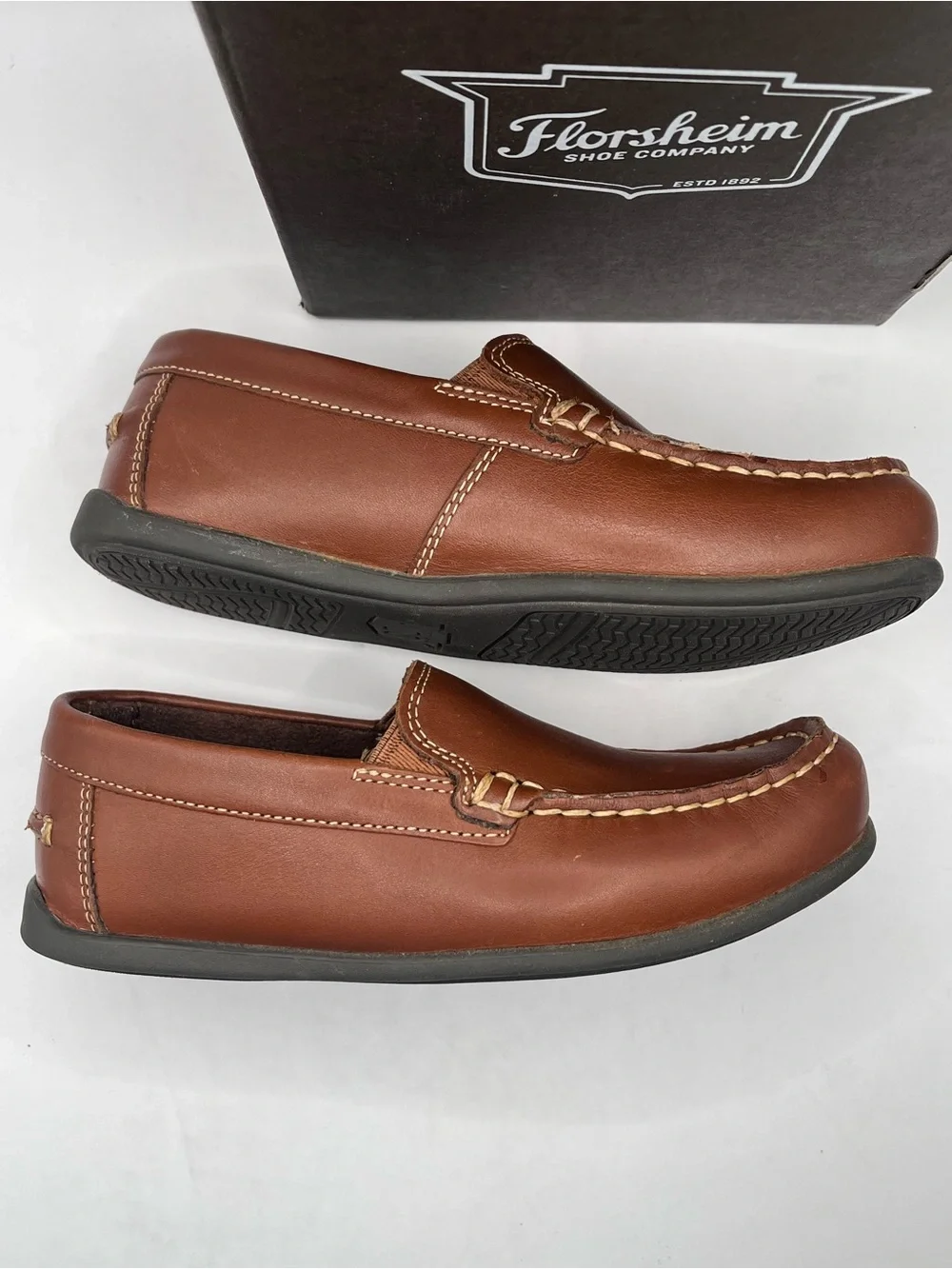 Florsheim Jasper Venetian New Toddler 12 Brown Leather Slip-On Loafers
